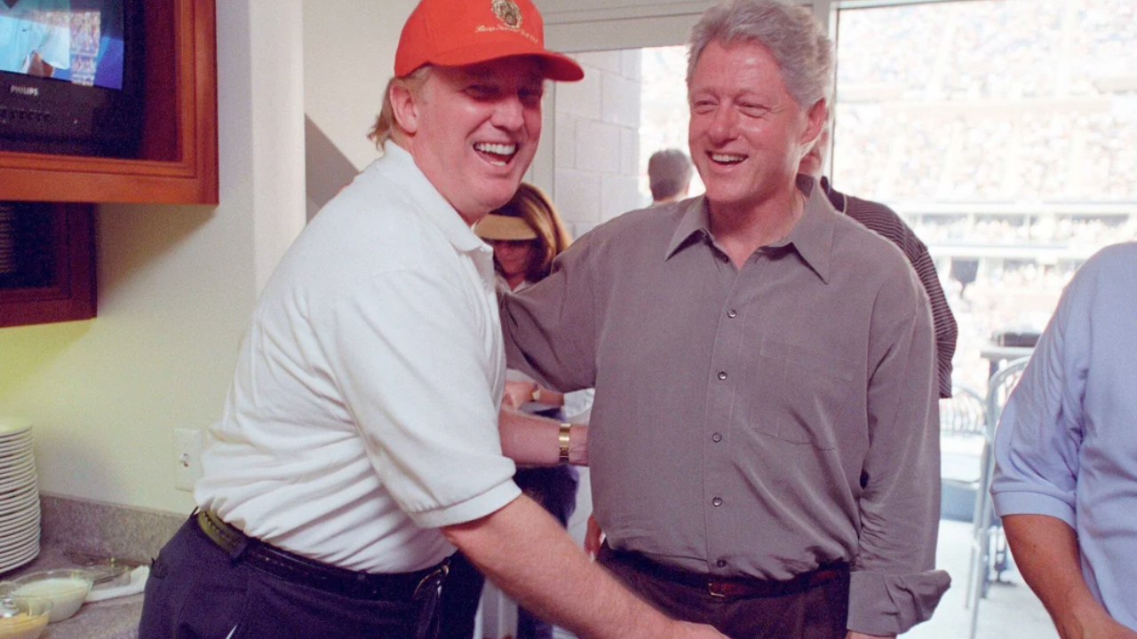 President Trump hailed as unexpected closeted LGBTQ+ after Epstein email claims he blew Bill Clinton